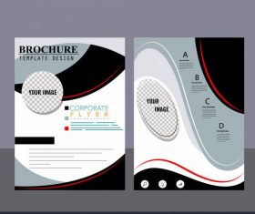 Corporate brochure template modern colorful abstract decor vector