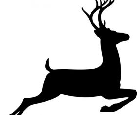 Running deer stencil free vector