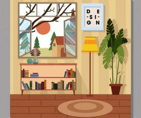 Home decor template colorful vector material