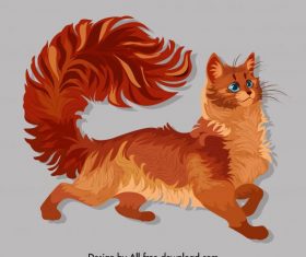 Furry pussy painting brown cute vector