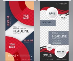 Company banner templates abstract colorful modern vertical vector