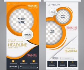 Corporate banner templates bright colorful modern decor vector