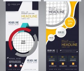 Corporate banner templates roll up shape modern decor design vector