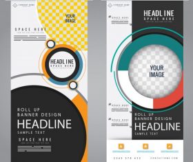 Standee banner templates modern colorful decor vector
