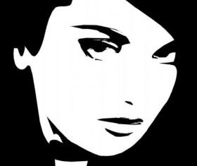 Woman face black and white free vector