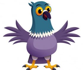 Pigeon bird cute cartoon character vectors