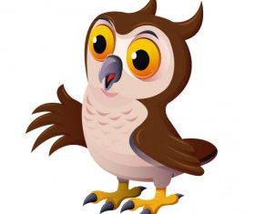 Owl bird colorful cartoon character vector graphics