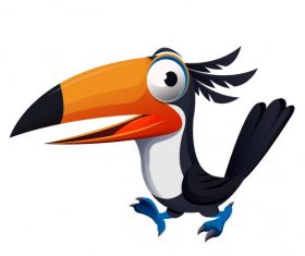Toucan bird funny cute cartoon character vector design