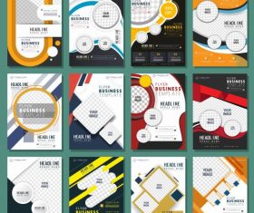 Corporate flyer templates vertical vector design
