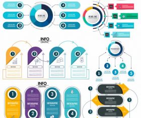 Inforgraphic templates colorful modern shapes vector