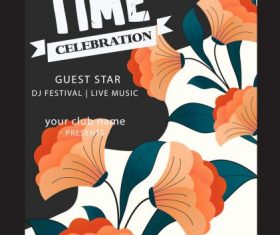 Spring banner template classical colored blooming floral vector