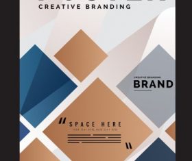 Corporate poster template modern flat geometric decor vector