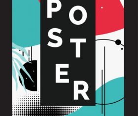 Corporate poster template colorful flat abstract decor vector
