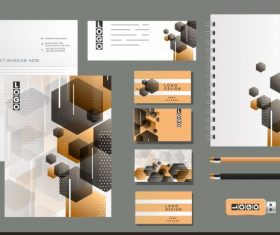 Corporate brand identity sets modern blurred polygonal decor vector