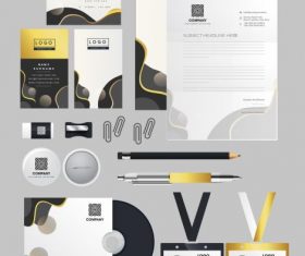 Business brand identity sets modern abstract curves circles set vector