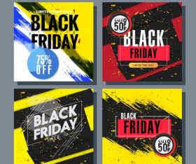 Black friday posters templates modern colorful grunge dynamic illustration vector