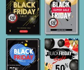 Black friday flyer elegant balloon modern vectors