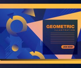 Geometric background template modern colorful flat decor set vector