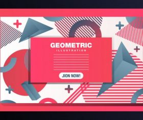 Geometric background modern messy flat 3d decor vector