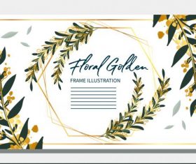Invitation card template classical leaves decor vector