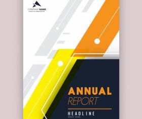 Company annual report template modern colored flat decor vector