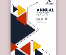 Corporate annual report template colorful triangles decor vector