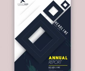 Annual report cover template modern squares decor vector