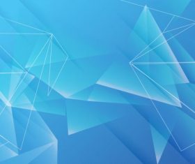 Decorative geometric background modern blue 3d crystals vector set