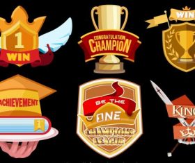 Awards icons modern colorful 3d vector