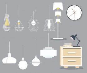 Furnitures icons colored contemporary vector