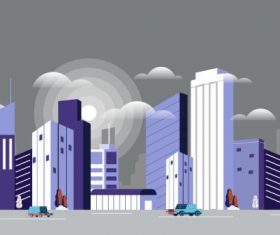 Modern city background contemporary highrises vector