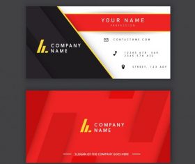 Business card template elegant modern flat black red vector