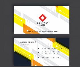 Business card template modern bright abstract flat decor vector