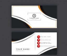 Business card template elegant modern abstract contrast decor vector