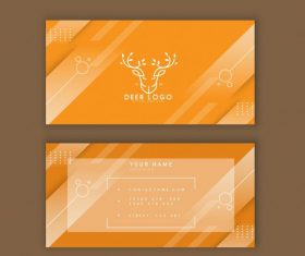 Business card template reindeer logo yellow stripes vector
