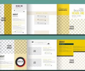 Trifold brochure templates modern bright checkered decor vector