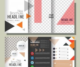 Company brochure templates modern colorful checkered geometric decor vector