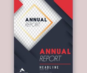 Corporate annual report template elegant modern checkered layers vectors