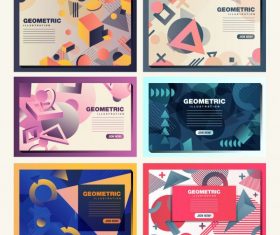 Geometric background templates modern dynamic 3d flat vector
