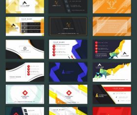 Business card templates collection modern colorful elegant vector