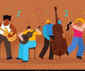 Music background orchestra performance cartoon vector