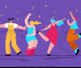Party background cheering singing people colorful decor vector