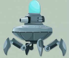 Spacecraft modern equipped weapon design vectors