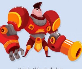 Universe soldier robotic armour decor cartoon character vector