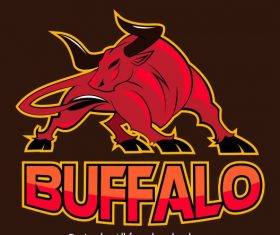 Buffalo logo black red vector