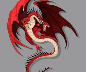 European dragon flying gesture vector graphics
