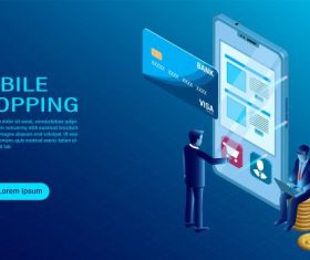 Mobile with shopping concept vector