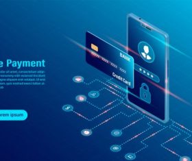 Data protection concept online payment security transaction vector design