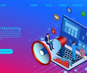 Digital marketing concept for banner and vector