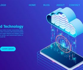 Modern cloud technology vector